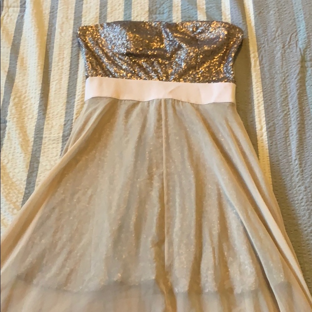 Mini Dress with Long Sheer, floor length train.